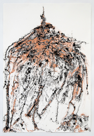 Claudia Sbrissa. Wayward, 2010, Velvet Flocking, pen, ink. 44” x 33”. From the series Satis House. Photo courtesy the artist.
